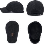 Winter for Men Outdoor Hat, Adjustable Warm Sport Golf Baseball Cap Hats Dad Caps Earflaps Thicken 55-60CM - Image 5